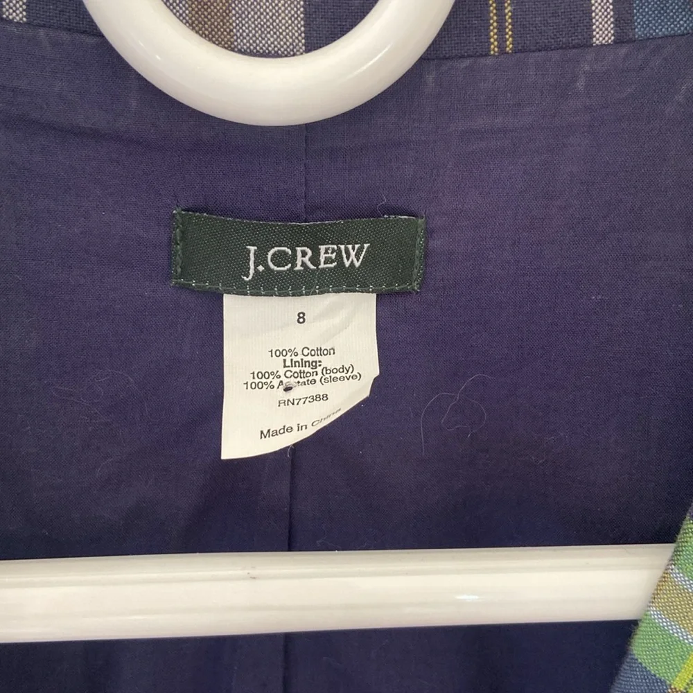 J. Crew Plaid Blazer in Navy, Green & Red